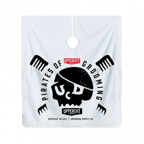 Uppercut Deluxe kadernícka pláštenka biela Pirates Of Grooming