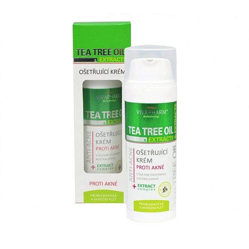 VIVACO Pleťový ošetřující krém s Tea Tree Oil VIVAPHARM 50 ml VIVACO Pleťový ošetřující krém s Tea Tree Oil VIVAPHARM 50 ml