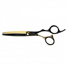 MR. MUSTACHE Craft Black-Gold Thinning Scissors 5.5" / 6.0"