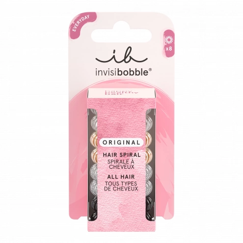 Invisibobble ORIGINAL Clear Black Metallic 8pc