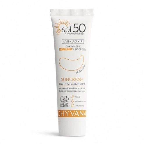 Dhyvana Natural 100% Mineral Facial Sunscreen SPF 50 Face Sunscreen 50 ml