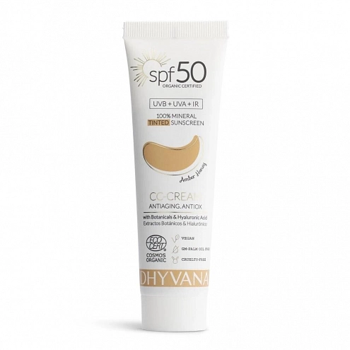 Dhyvana Natural Mineral Tinted Sunscreen SPF 50 Amber Honey 50 ml