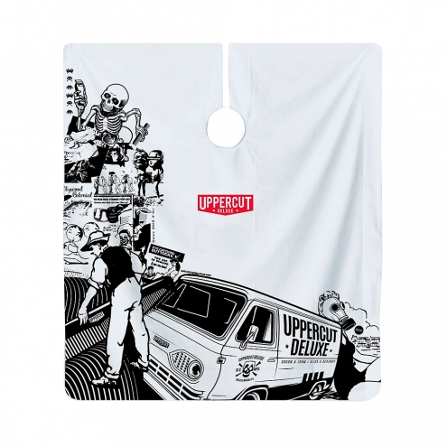 Uppercut Deluxe kadernícka pláštenka biela Collage