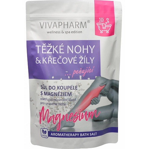 VIVACO Sůl Magnesium TĚŽKÉ NOHY a KŘEČOVÉ ŽÍLY 1000 g