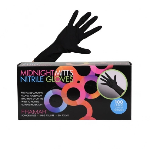 Framar Nitrile Gloves Midnight Mitts Large 100ks