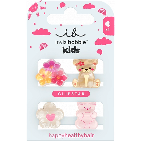 Invisibobble CLIPSTAR KIDS Bearly Bloomed 4pc
