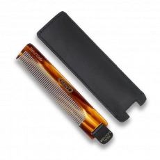 Ručne vyrobený 112 mm hrebeň s koženým puzdrom Kent 