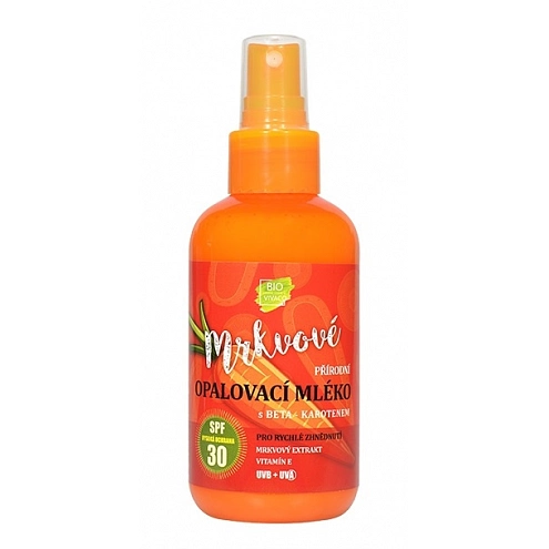 VIVACO 100% Přírodní opalovací mléko s mrkvovým extraktem SPF 30 150 ml