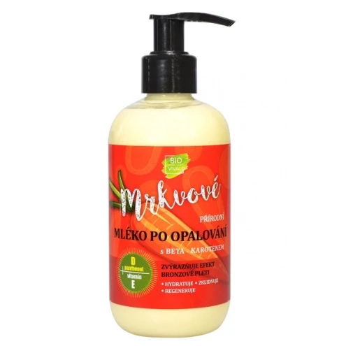 VIVACO 100% Přírodní tělové mléko po opalování s mrkvovým extraktem 250 ml