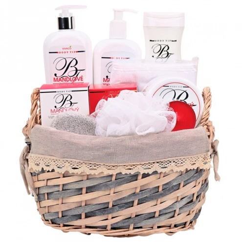 Velký dárkový koš kosmetiky s mandlovým olejem