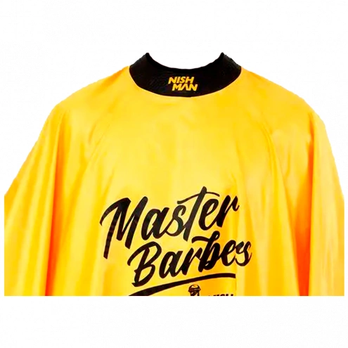 NishMan kadernícka pláštenka v tube Master Barbers, žltá
