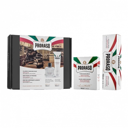 Proraso darčeková sada krém na holenie a balzam po holení pre citlivú pokožku Sensitive