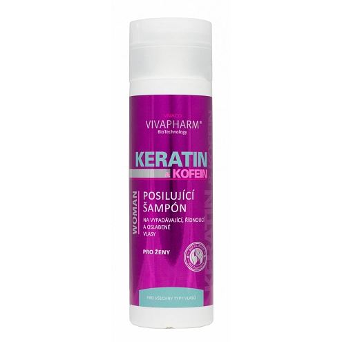 VIVACO Keratinový šampon na vlasy s kofeinem VIVAPHARM 200ml VIVACO Keratinový šampon na vlasy s kofeinem VIVAPHARM 200ml