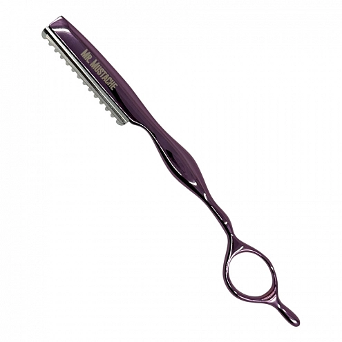 MR. MUSTACHE Styling Razor Purple Gold Hair Thinning Razor