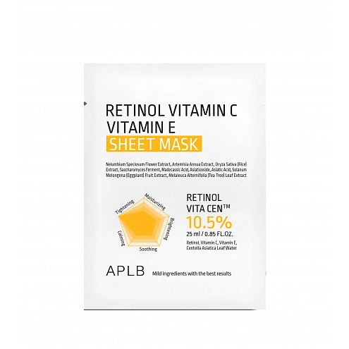 APLB Retinol Vitamin C Vitamin E Sheet Mask 25 ml APLB Retinol Vitamin C Vitamin E Sheet Mask 25 ml
