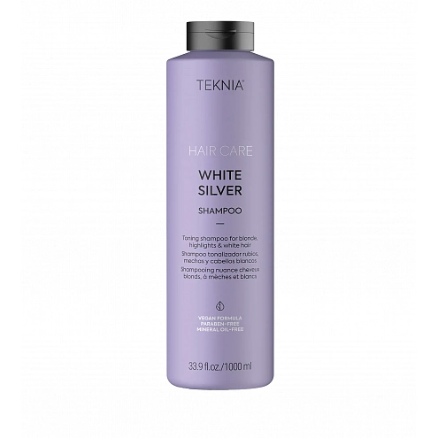 Lakmé Teknia White Silver Shampoo neutralizační šampon pro blond, melírované a bílé vlasy 1000 ml